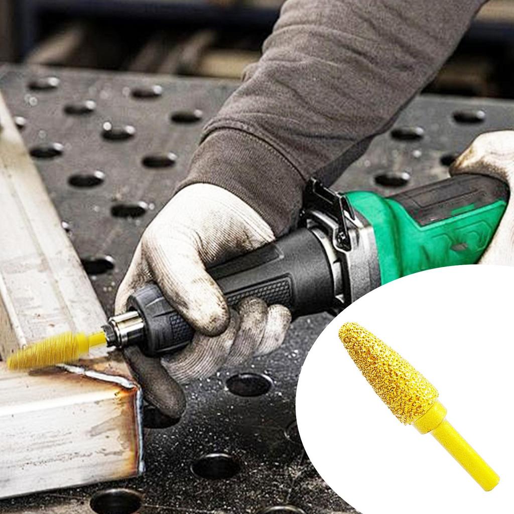 Diamond Grinding Head Burr Drill Bit Grinder Accessory Grinding Bit 6mm Shank for Polishing DIY Craft Stone Carving Metal