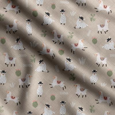 Llama Alpaca Print,  Cotton Cambric, Quilting Fabric Sold by The Yard 42 Inch Wide, Medium Weight Cotton Fabric, Sewing  Supplies,