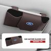 Car Clip On Glasses Case Leather Anti Scratch Visor Holder For Ford Focus mk2 mk3 mk4 Fiesta Ranger Mondeo S-MAX Kuga