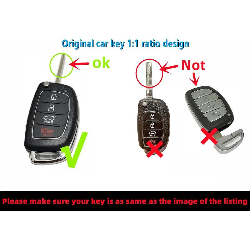 Silicone Rubber Key Fob Cover Compatible with 2019-2013 Hyundai Santa Fe Sport Sonata Tucson Santa Fe OSLOKA-875T (Suitable for Buttons with
