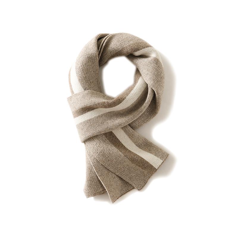 Women's Winter Tricolor Knit Cashmere Scarf & Shawl