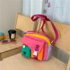 Farbblock Crossbody-Tasche mit Frontklappe und verstellbarem Riemen Stilvolle tägliche Umhängetasche