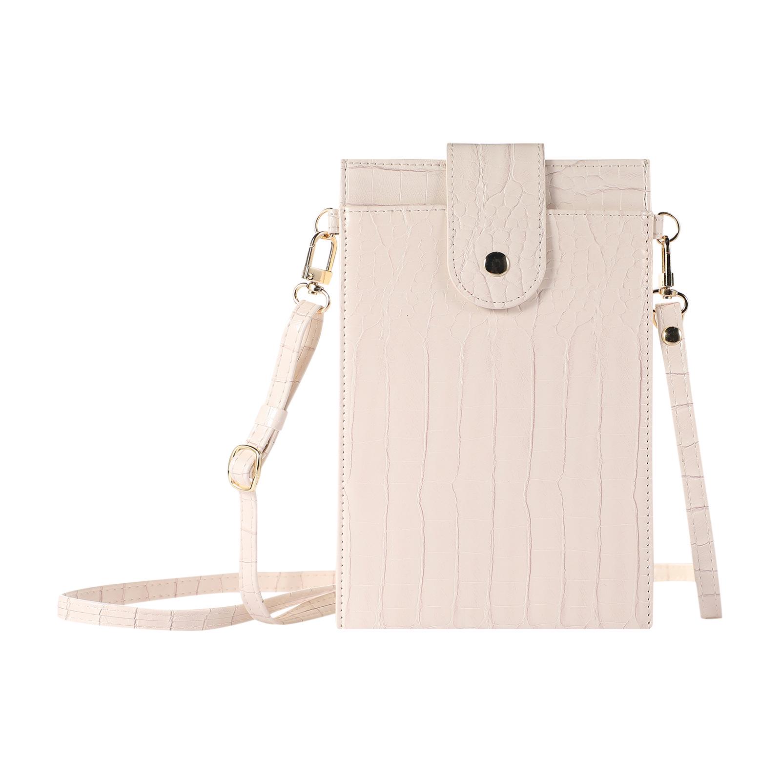 

Stone Pattern Crossbody Phone Bag: Lightweight, Versatile PU Shoulder Bag with Double Button Closure, Coin Purse & Hanging Feature. iPhone