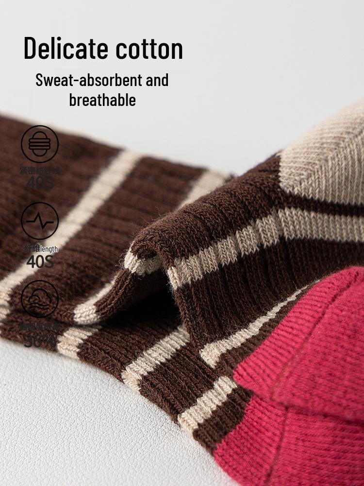 Korean Style Mid-Calf Cotton Socks for Newborns & Infants (0-12 Months) - Loose Fit for Spring, Autumn, Winter