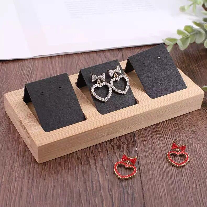 Bamboo Earring Stud Display Stand and Tray Ornament