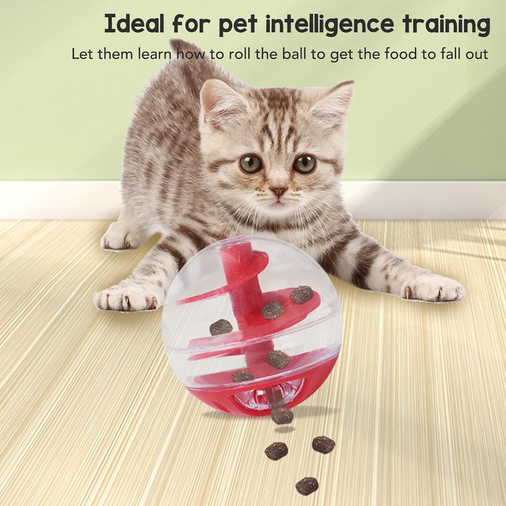 Zerodis Cat Leaky Food Toy Ball,Pet Interactive Slow Feeder Puzzle Ball Cat Treat Dispenser Toys for Bored Cats Relieve Boredom Dog Teeth Grinding