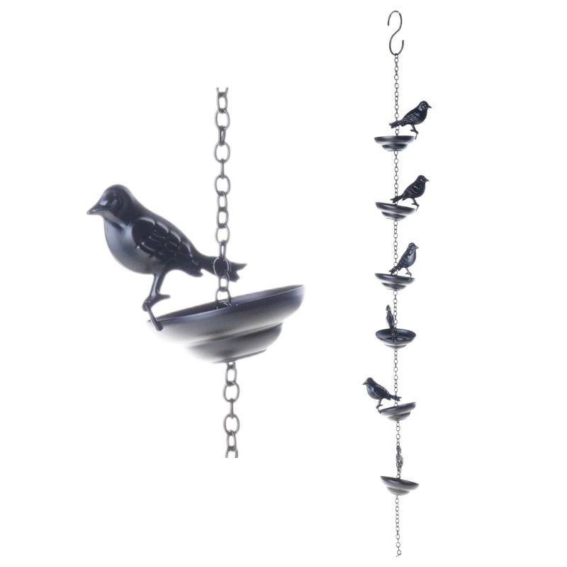 

Vintage Trend Rainwater Catcher Chain Featuring Hummingbird For Outdoor Downspout Garden Shed Decoration