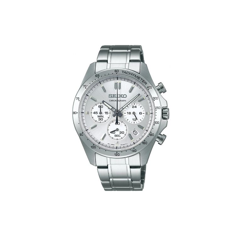 Seiko Spirit Series Sports Chronograph Fashion Workplace Quartz Movement Stainless Steel Band Men watches Silver SBTR009 Silver Dial
