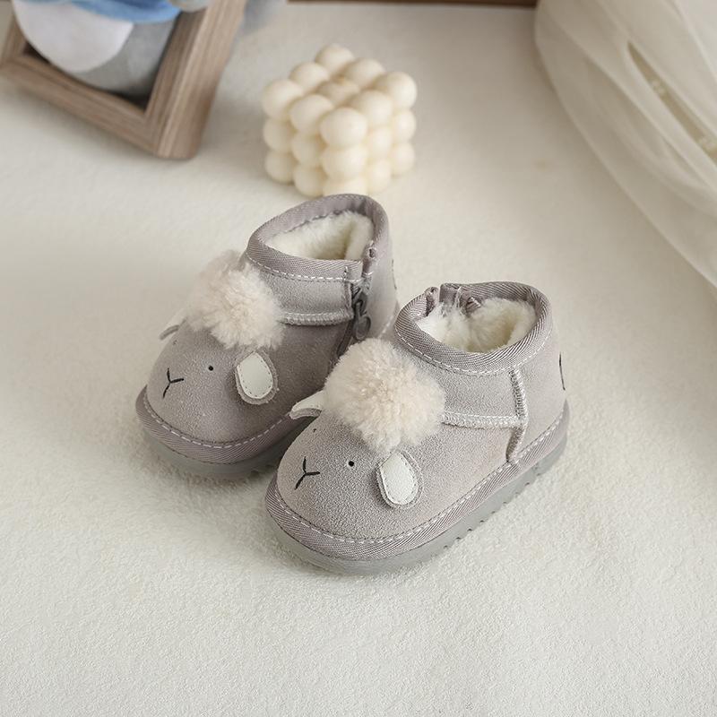 Baby Snow Boots, Baby Cotton Shoes, Winter Soft-soled Toddler Shoes, Boys and Girls Plus Velvet and Thickened Short Boots
