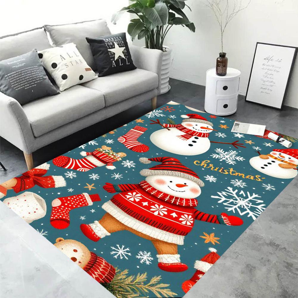 Christmas Elk Dwarf Carpet Living Room Home Decoration Large Area Carpet Bedroom Floor Carpet Anti Slip Easy To Wash Mat