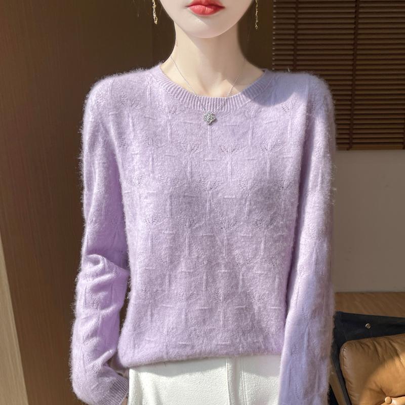 Women's Cashmere Sweater Qinghe Cashmere 30% Cashmere 70% Wool Autumn and Winter Pullover Warm and Fashionable