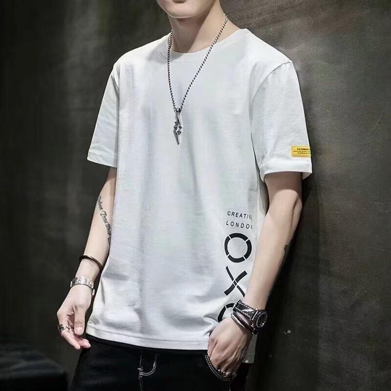 Fake Two-Piece Short-Sleeved T-Shirt Men'S Summer New Youth Leisure Sports Round Neck Short-Sleeved Thin Bottoming Shirt Trendy Brand