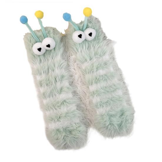 Funny Fuzzy Socks Cute Cartoon Fluffy Slipper Socks Women Men Warm Plush Crew Socks for Indoor Wear Sleep Holidays Birthdays Gift