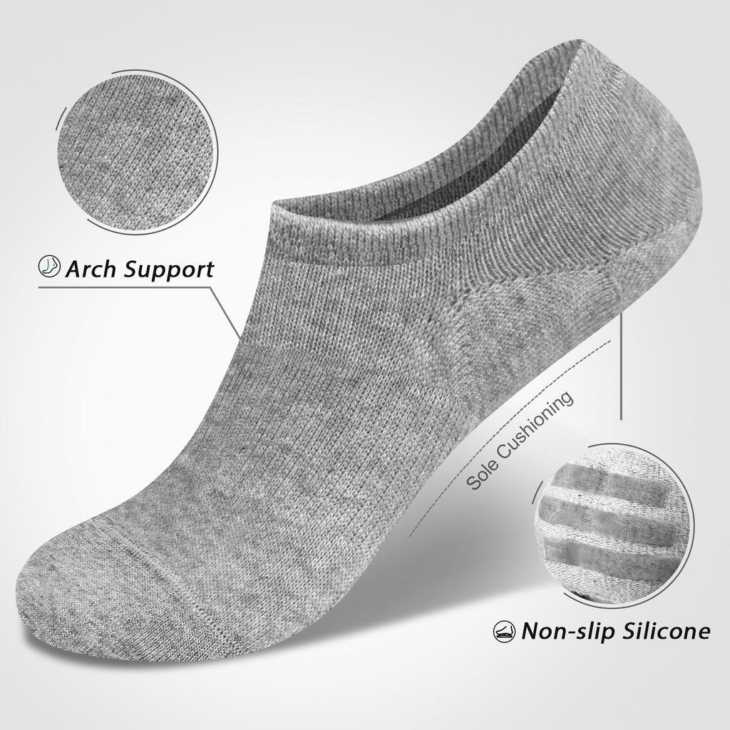 10 Pairs No Show Socks Womens and Mens Low Cut Ankle Short Running Novelty Casual Cotton Invisible Liner Socks With No-Slip Grip