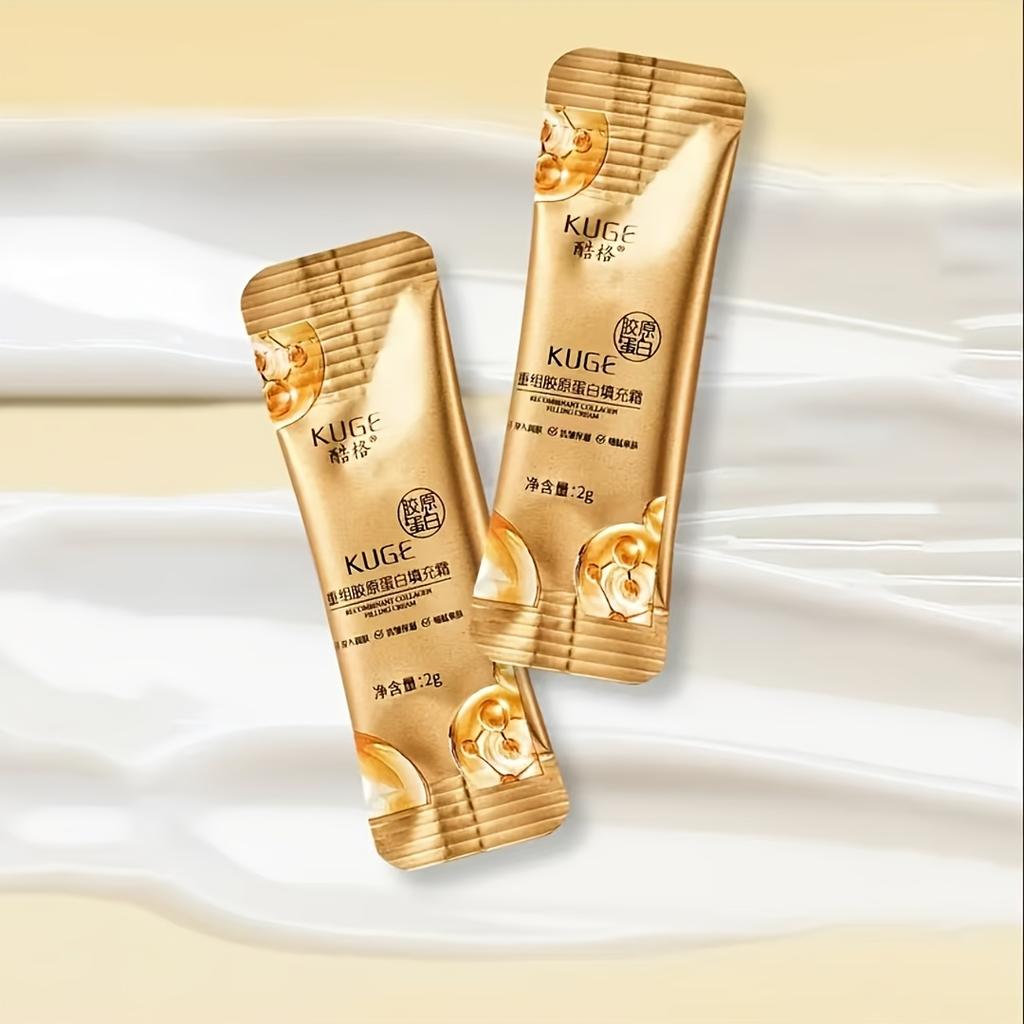 100 sáčků krému Cool Mesh Collagen, Mini přenosný krém, Krém s rekombinantním kolagenem, Hydratační, Proti vráskám, Zpevňující, Lehký krémová maska na obličej