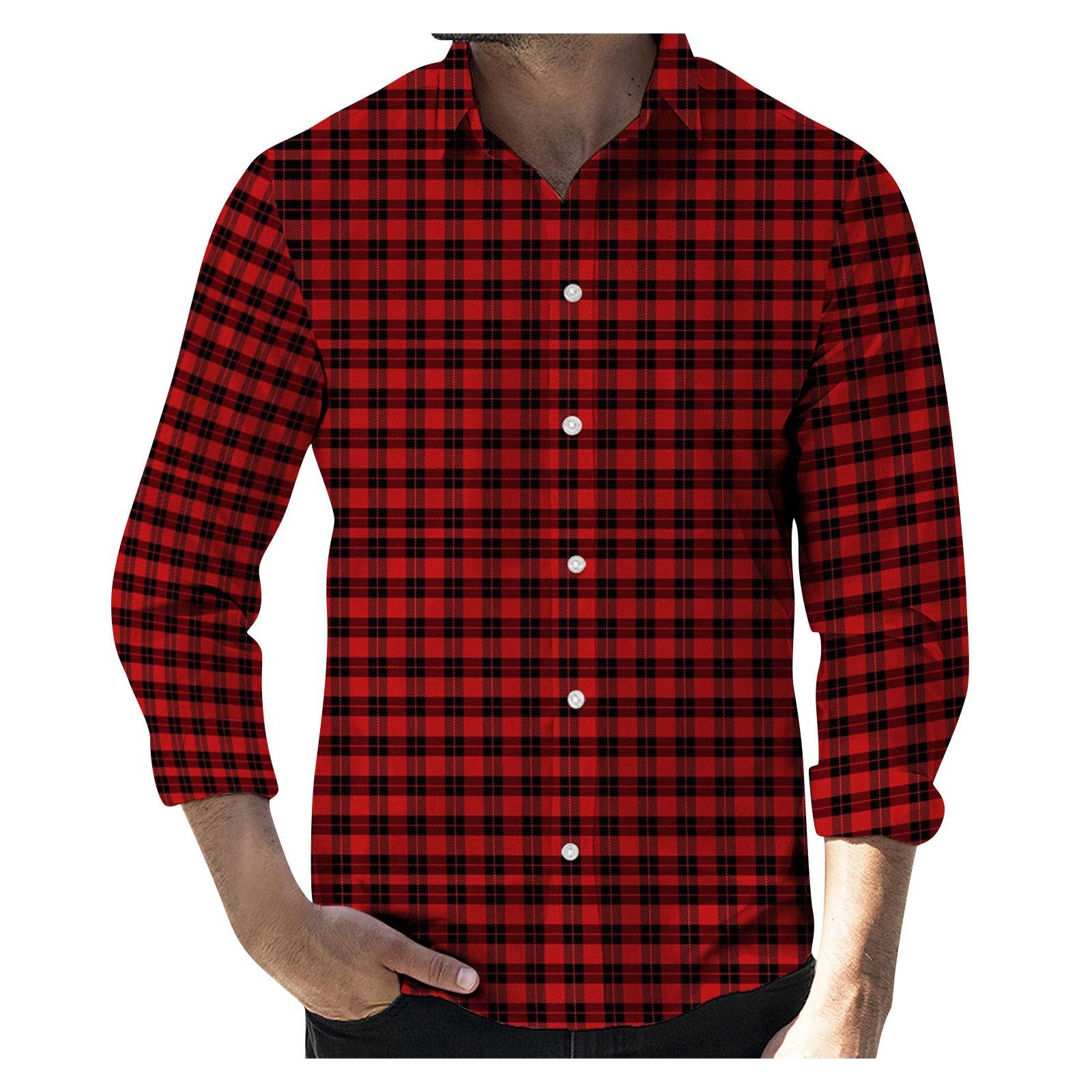 

(SU)Мужская рубашка с длинным рукавом в клетку с принтом, повседневная свободная рубашка с длинным рукавом с принтом