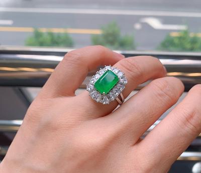 Schmuck Simulation Smaragd Farbe Schatz Retro Stil Ring Kreativer Diamantbesetzter Damenring