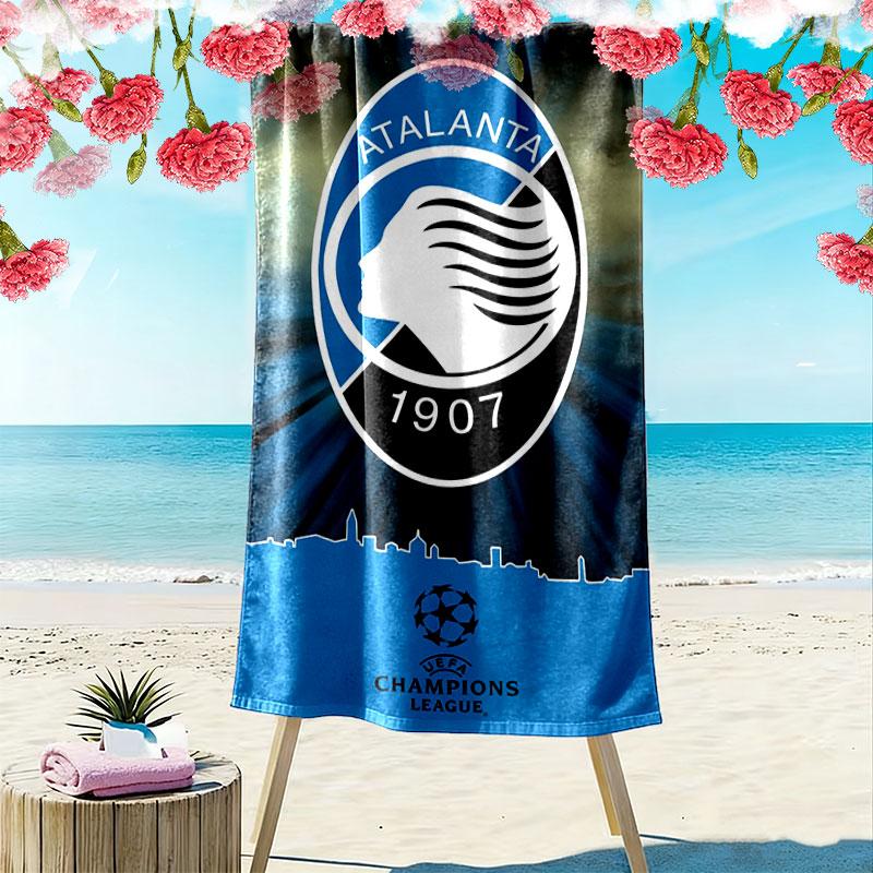 Asciugamano da Spiaggia con Stampa Poster Atalanta, Asciugamano Grande Morbido ad Asciugatura Rapida per Spiaggia Campeggio Nuoto