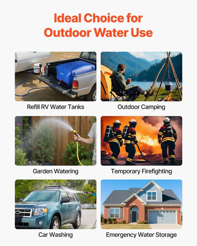 Water Storage Bladder 400L Large Capacity Water Bag, Portable & Collapsible Soft Waters Container, Leakproof & Tear-Resistant PVC Emergency Waters