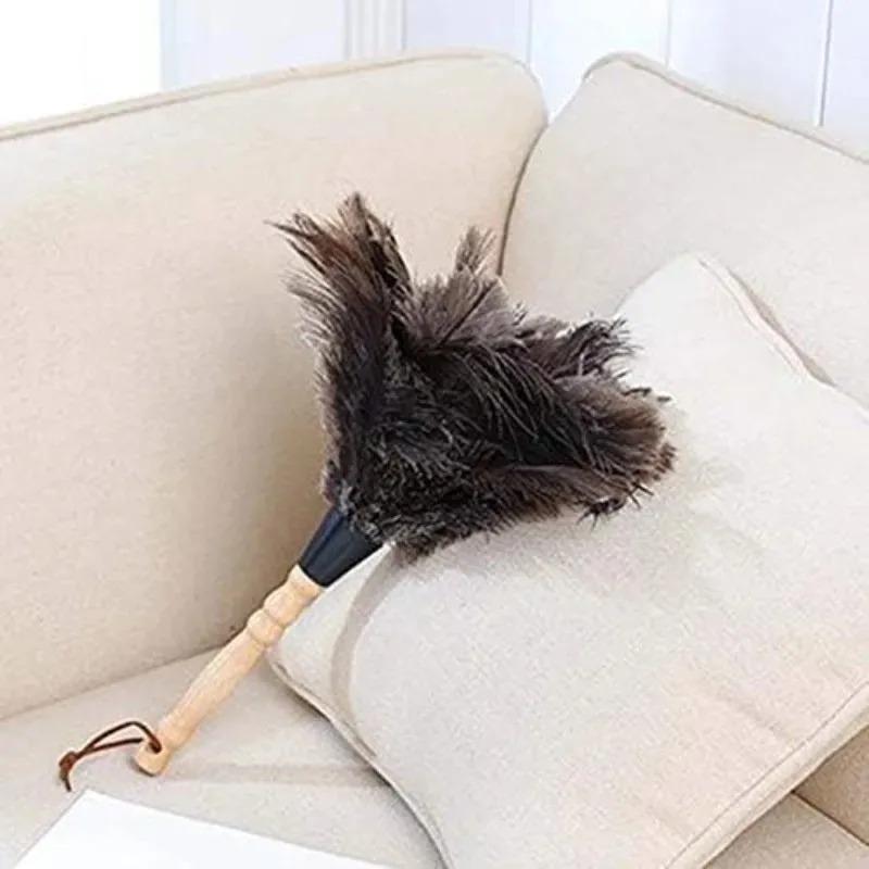 Genuine Ostrich Feather Duster Anti-static Lint-free Cleaning Brush for Home & Car Dust Removal