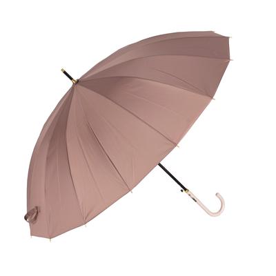 Pluvia Long 16 Solid 55cm Women's Umbrella, Ribs, Stylish, Color, Mocha,