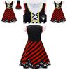 Skull Print Halloween Girls Dress With Ruffle Hem And Printed Fabric For Kids Age 3 To 8