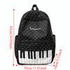 Sac d'école préppy grande capacité Sac à dos en nylon avec motif touches de piano Sac à dos à pois Shopping