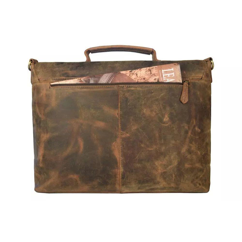 Geantă Messenger Retro din Piele de Bivol pentru Laptop, Servieta de Birou