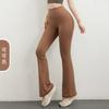 Yoga Pants Nude Flared Pants Hip Lift High Waist Pocket Sports Fitness Pants Sports Fitness Trousers Leggings Outer Wear