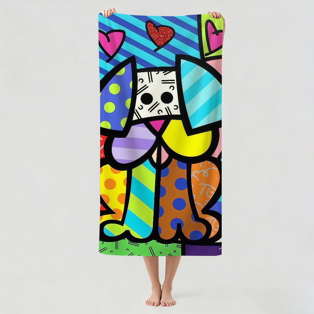 Fashion print R-Romero B-Britto Towel Drying Bath Towel Applicable To Light Swimming Camping Yoga Beach Out