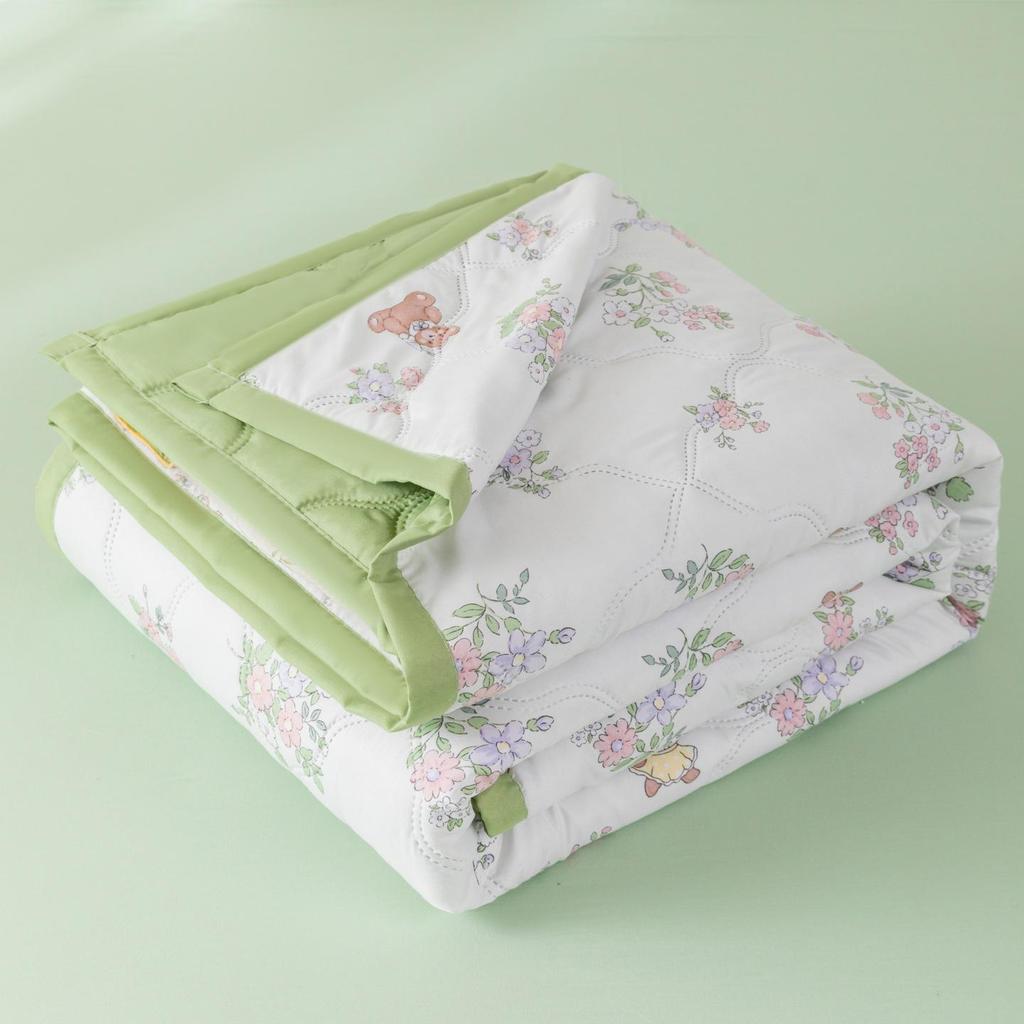 INS Skin-Friendly Washable Cotton Summer Quilt - Brushed Flannel Cooling Blanket for Dorms