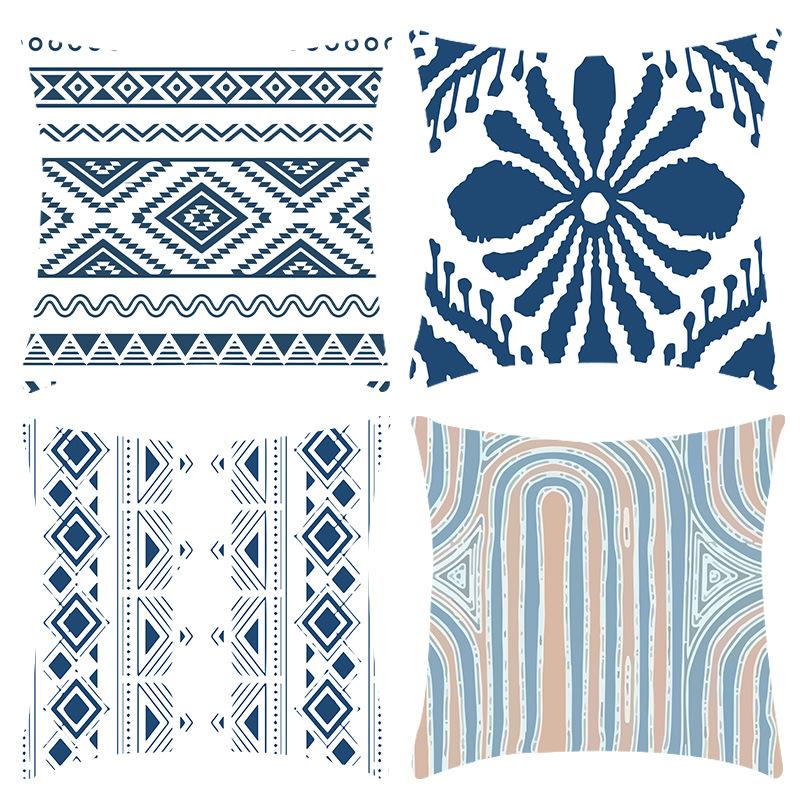 

New Vintage Blue Print Letter Print Pillowcase Home Sofa Cushion Cover 45 * 45Cm pillowcase