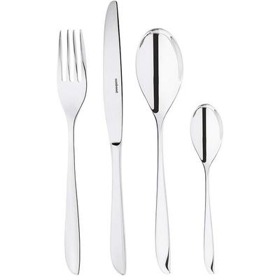 Sambonet Leaf Cutlery Set, Polished, Monobloc, 18/10 Stainless Steel, 24 Pcs (52163-81)
