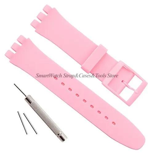 Soft Silicone Bracelet for Swatch 12mm 16mm 17mm 19mm 20mm Colorful Transparent Watchband Watch Strap Replacement with Tool