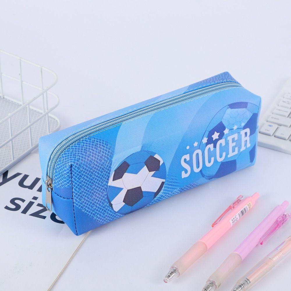 Dirt-proof Stationery Storage Bag Waterproof Pencil Pouch Organizer Soccer Pencil Case  Kids