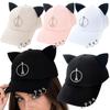Metal Rings Hip Hop Cap Cat Ear Dad Hat Creative Sunscreen Hat  Four Seasons