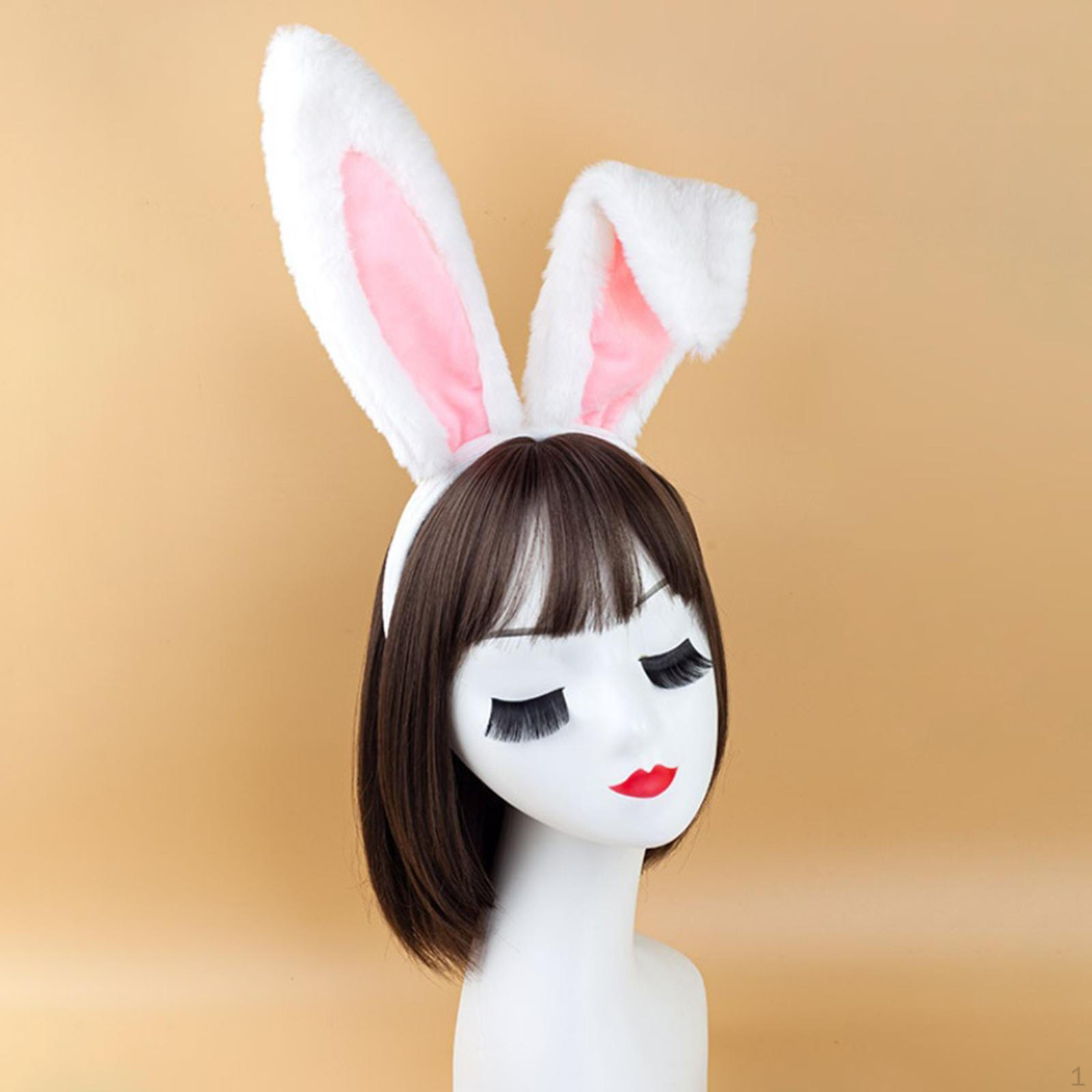 

Повязка на голову с заячьими ушками и хвостом, аксессуары для костюмов для вечеринок в стиле животных белый