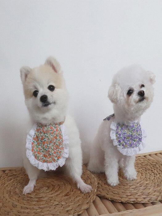 

Haneul mung mung puppy cape, flower bib 4 colors Sky blue