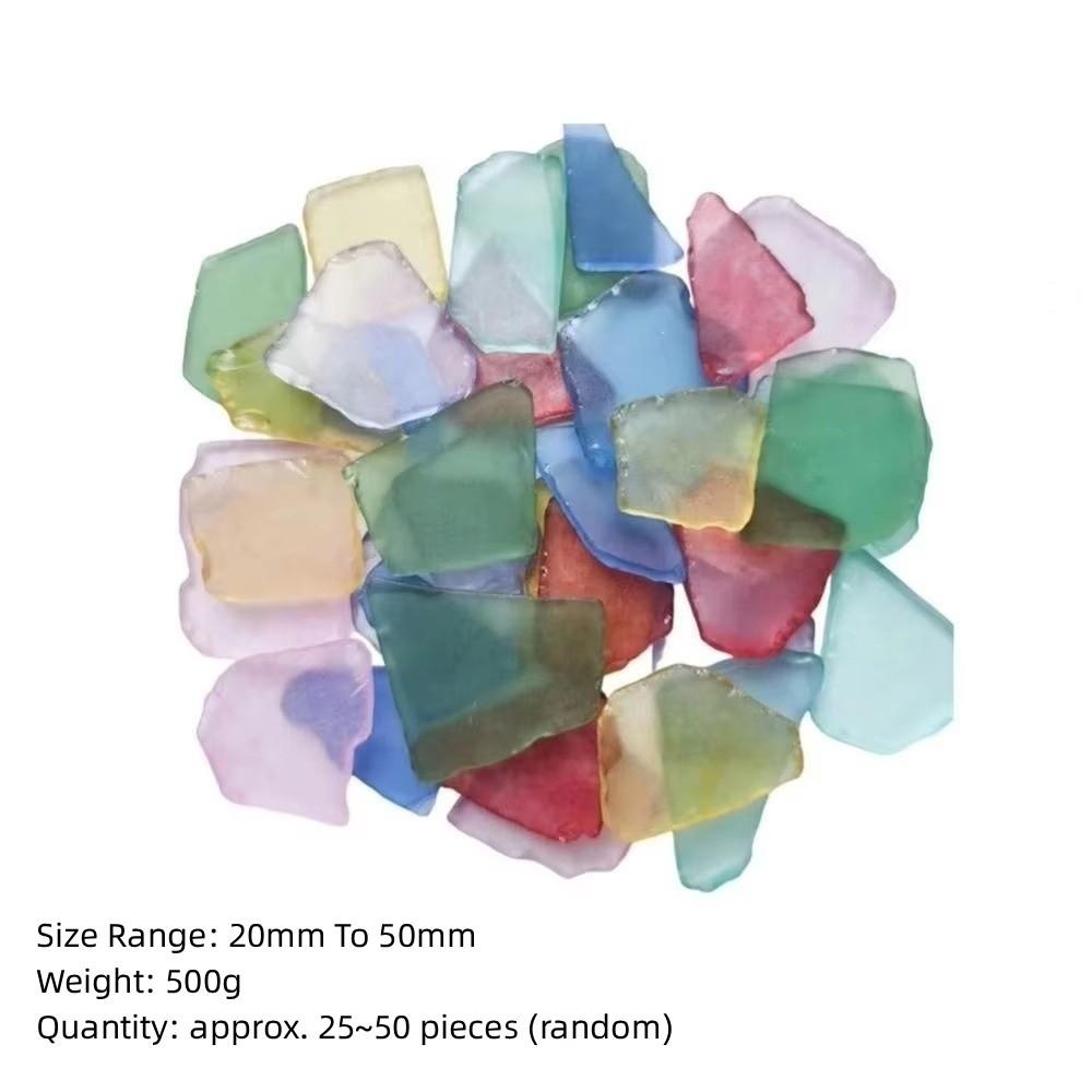 500g Weight Irregular Sea Glass No Hole Frosted Glass Vase Filler  DIY Decoration