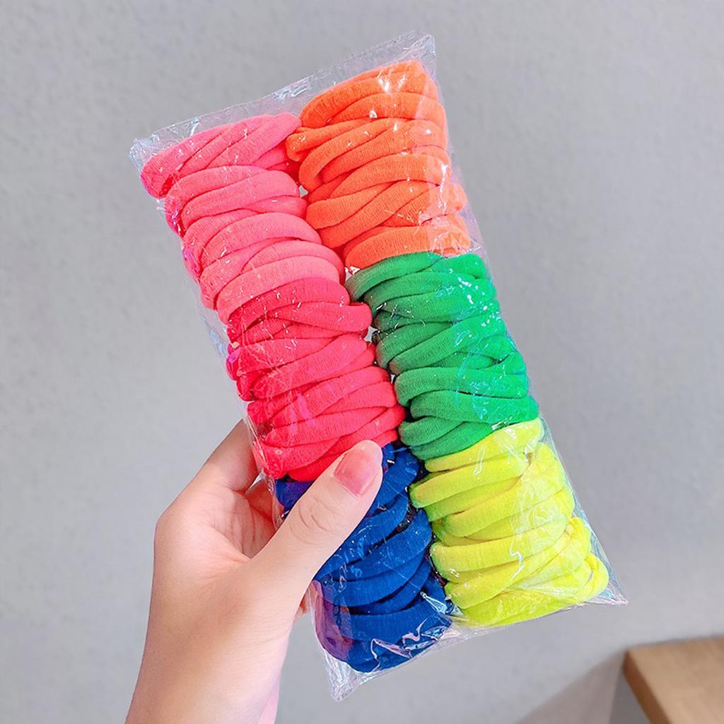 25-100PCS Diameter 4cm Hair Scrunchy For Women Hair Bands Elastic Seamless Link Rope Hair Accessories Headdress Hair Ties