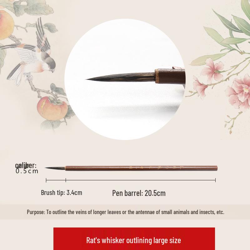 Wolf Hair Gongbi Outline Brush Set for Chinese Painting and Calligraphy - Flower & Bird Detailing Pen