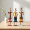 Iron Lady Musician Showpiece Handmade Figurines with Traditional Instruments Home Decor for Living Room & Gift - Set of 3 Pcs 12.25 Inch