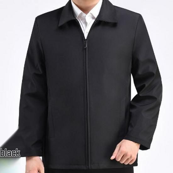 Men's Lapel Jacket - Mid-Aged & Elderly Spring/Autumn/Winter Overcoat Dad's Wear