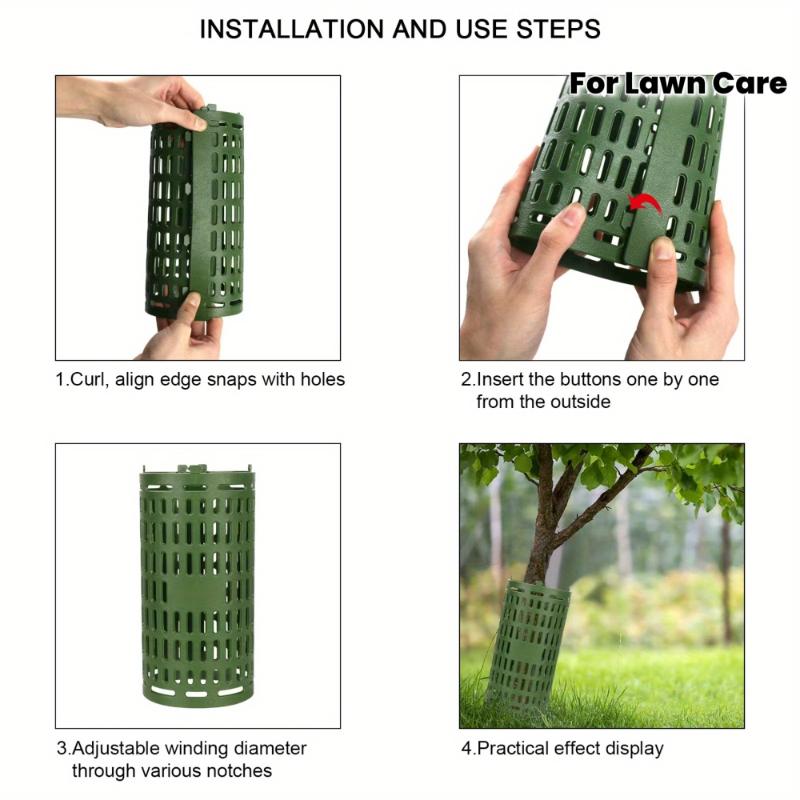 1pc Green Plastic Tree Protectors Connectable Tree Guards For Lawn Care Durable Plant Protection Equipment Gardening Accessories