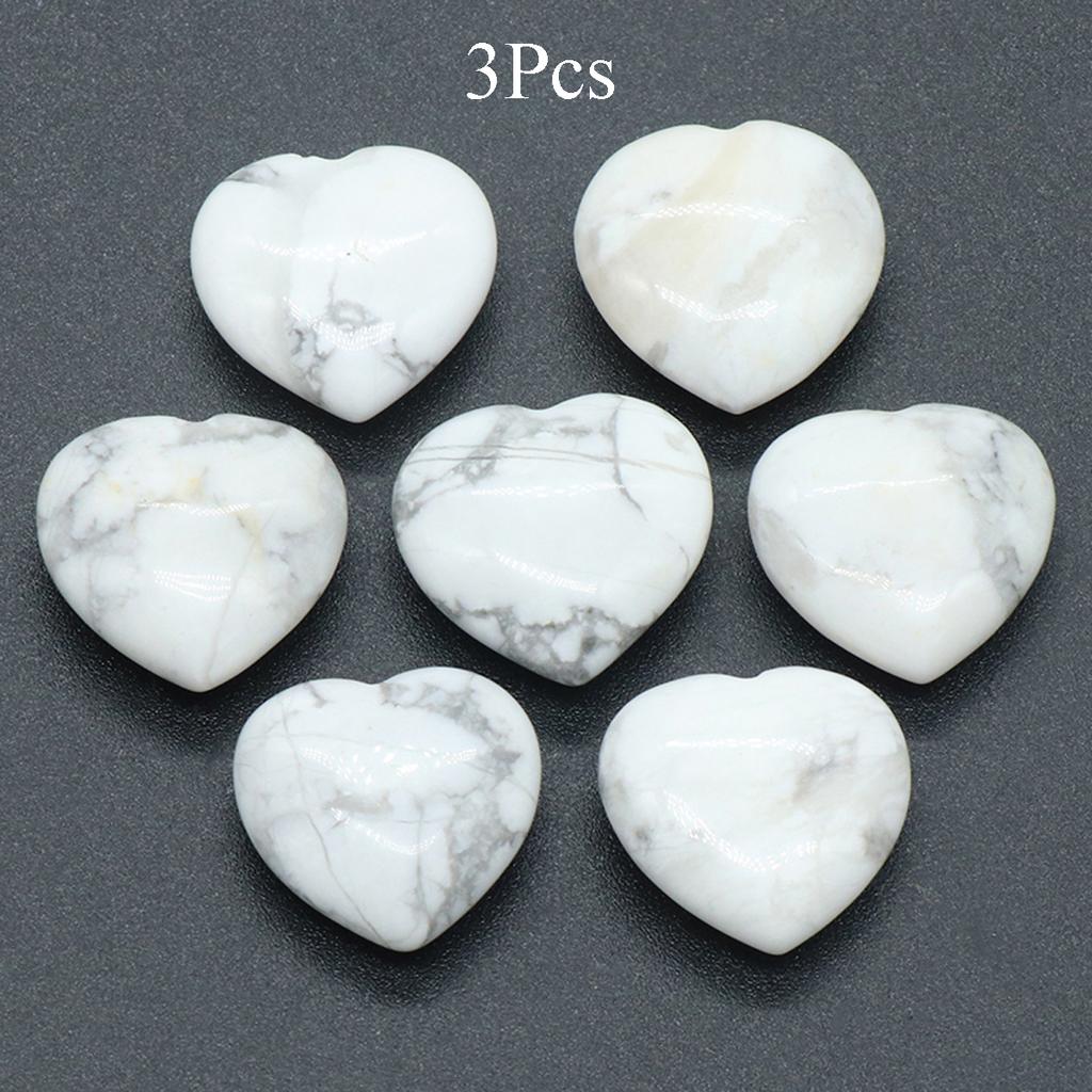 3Pcs, Assorted Natural Crystal Heart Stones Bulk Polished Healing Crystal Hearts for DIY Jewelry, Meditation, Reiki & Valentine's Day Gifts