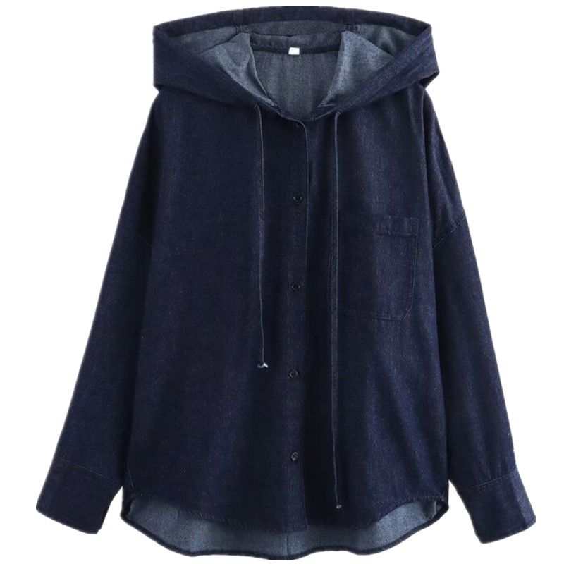 

Модный стиль 2024 весна и лето женская новая приталенная и модная свободная рубашка на пуговицах с капюшоном 1236613001 Picture color L