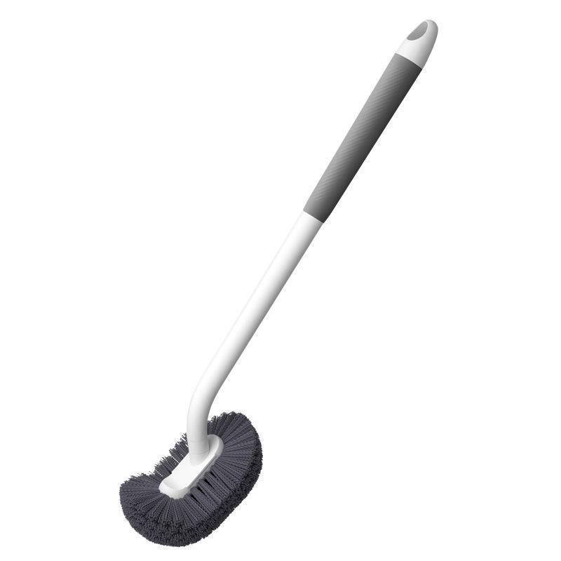 Wall-mounted S-type Toilet Brush Lightweight Long Handle Gap Cleaner for Household Rental Bathroom Toilet Use