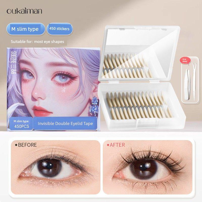 

Eyelid Tape for Women, Invisible, Natural, Traceless, Special for Puffy Eyelids, Sleep Memory, Beautiful Eyes, Large Inner Double Eyelids for Men M Slender Type [450 Stickers - Most Eye Shapes]