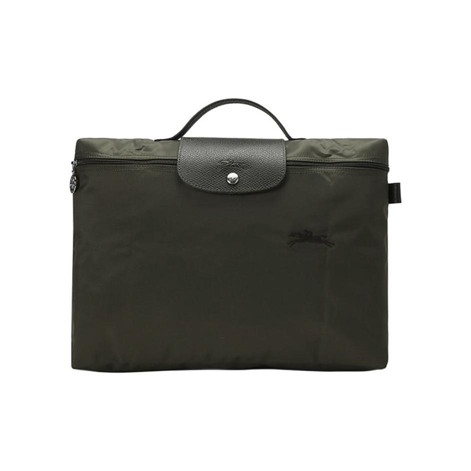 Longchamp Unisex Green Le Pliage 37 Canvas Eco-Friendly Zipper Handle Leather And Canvas Tote Bag Laptop Briefcase Women Tote Bag 2182919479