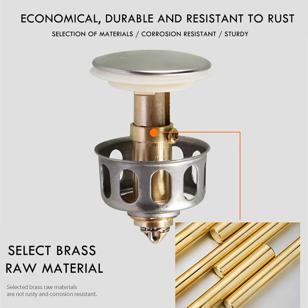 Universal Wash Basin Bounce Drainer Filter Anti-Clogging Bathroom Sink Drainer